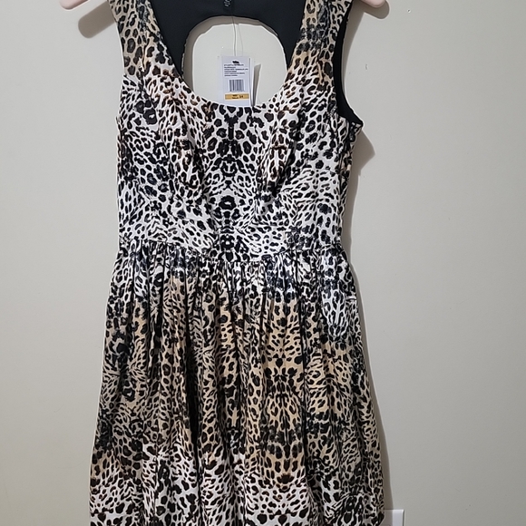 Jessica Simpson Dress Size 3/4 Leopard Print Cutout Back Sleeveless Fit & Flare - Picture 9 of 9